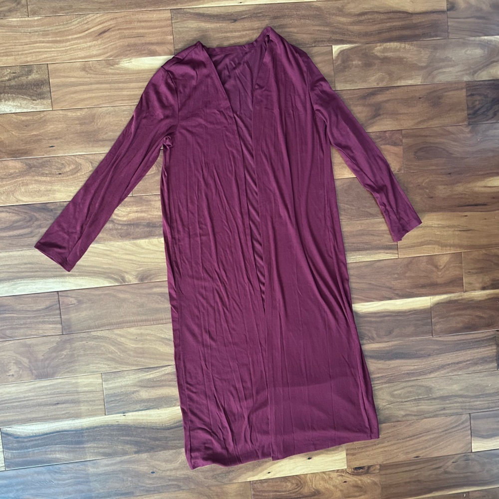SHEIN Burgundy Long Cardigan Sweater size XL